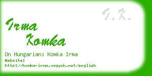 irma komka business card